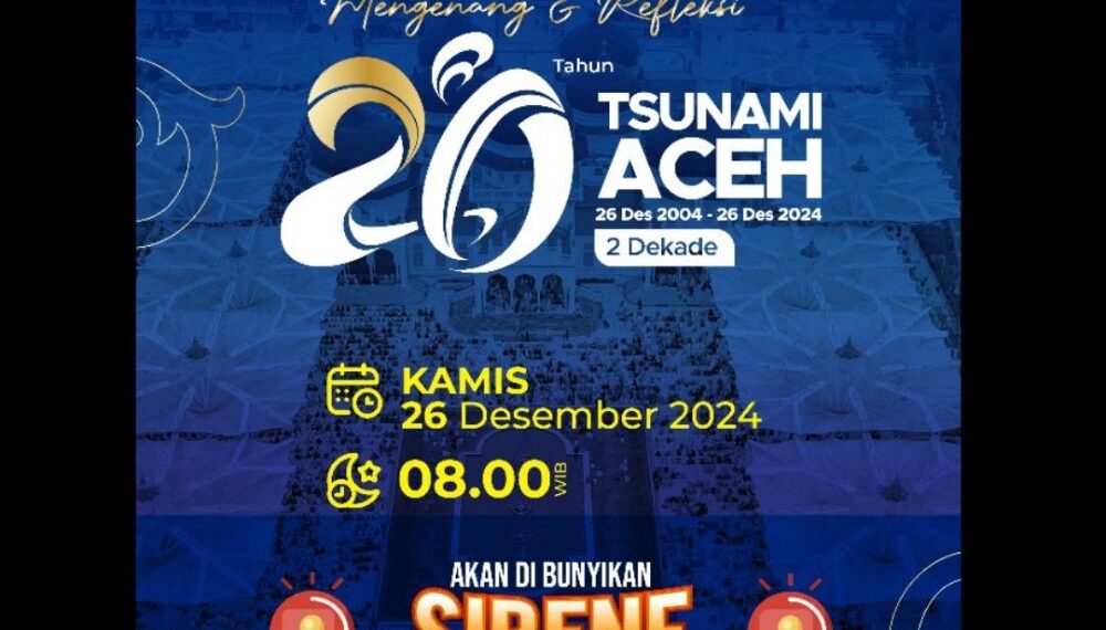 Pemerintah Aceh Ajak Warga Kumpul di Masjid Raya Baiturrahman Besok, Dzikir dan Doa Bersama Mengenang 20 Tahun Tsunami