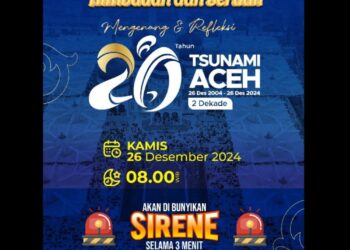Pemerintah Aceh Ajak Warga Kumpul di Masjid Raya Baiturrahman Besok, Dzikir dan Doa Bersama Mengenang 20 Tahun Tsunami