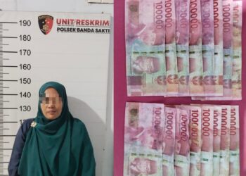 Diduga Edarkan Uang Palsu, Perempuan 44 Tahun Diamankan di Mall Suzuya Lhokseumawe