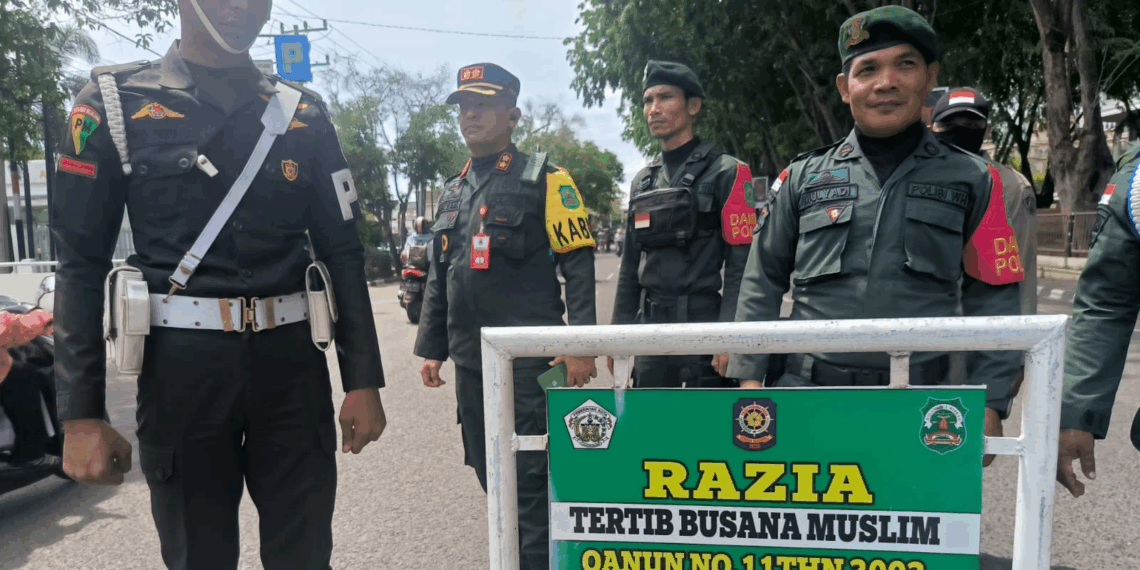 Satpol PP/WH Lhokseumawe Razia Pelanggar Busana Muslim, 36 Orang Terjaring