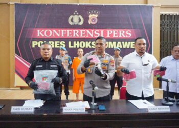 Polres Lhokseumawe Tangkap Terduga Pelaku Pembakaran Rumah di Gampong Beunot, Kecamatan Syamtalira Bayu, Sita Senpi Rakitan