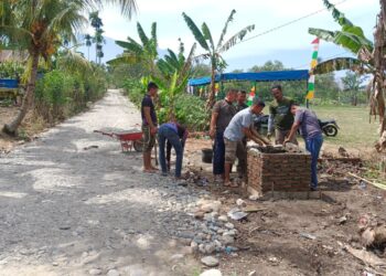 Pembangunan Tugu Prasasti Sebagai Tanda TMMD Reg ke-125 Kodim 0108/Agara Hampir Selesai
