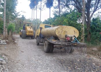 Alat Berat Slender Mulai Dikerahkan Padatkan Jalan TMMD Reguler ke 125 Kodim 0108/Agara