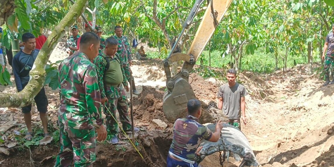 Satgas TMMD Rwguler ke 125 Kodim 0108/Agara Bersama Masyarakat Pasang Gorong – Gorong