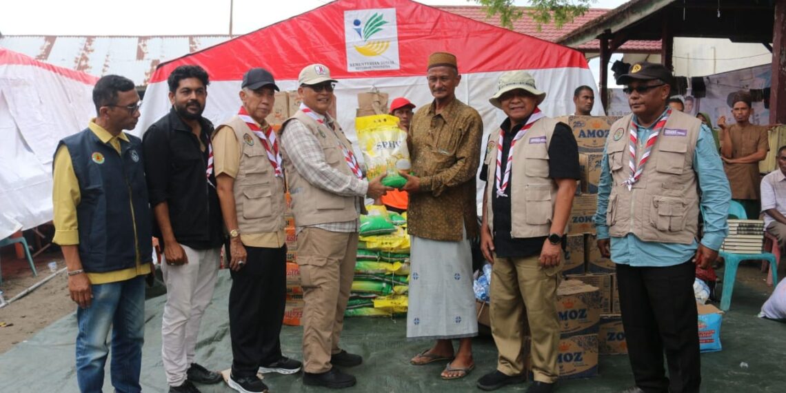 Ketua Kwarnas Pramuka Tinjau Puskornas Pramuka Peduli dan Pengungsian Banjir Aceh Utara