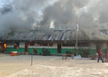 Kebakaran Hebat Ludeskan SD Negeri 5 Kuta Makmur Aceh Utara