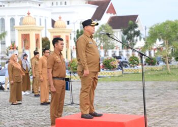 Apel Perdana 2026, Bupati Aceh Utara Perintahkan ASN Proaktif Bantu Korban Banjir