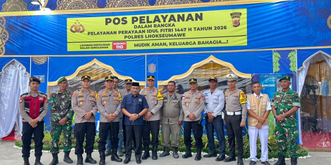 Haji Uma Kunjungi Pos Pelayanan Idul Fitri Polres Lhokseumawe, Motivasi Petugas Layani Pemudik dengan Optimal