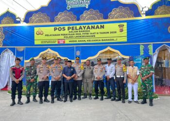 Haji Uma Kunjungi Pos Pelayanan Idul Fitri Polres Lhokseumawe, Motivasi Petugas Layani Pemudik dengan Optimal