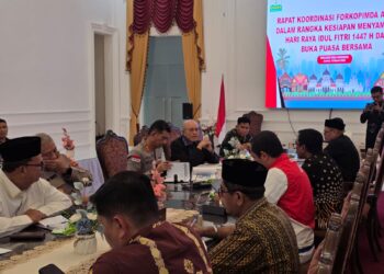Wali Nanggroe Pimpin Rakor Forkopimda Aceh Terkait Kesiapan Idul Fitri 1447 H