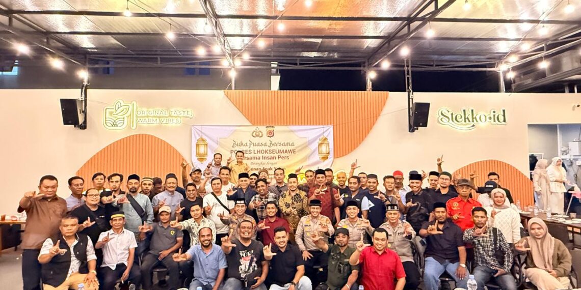Polres Lhokseumawe Buka Puasa Bersama Insan Pers dan Santuni Anak Yatim
