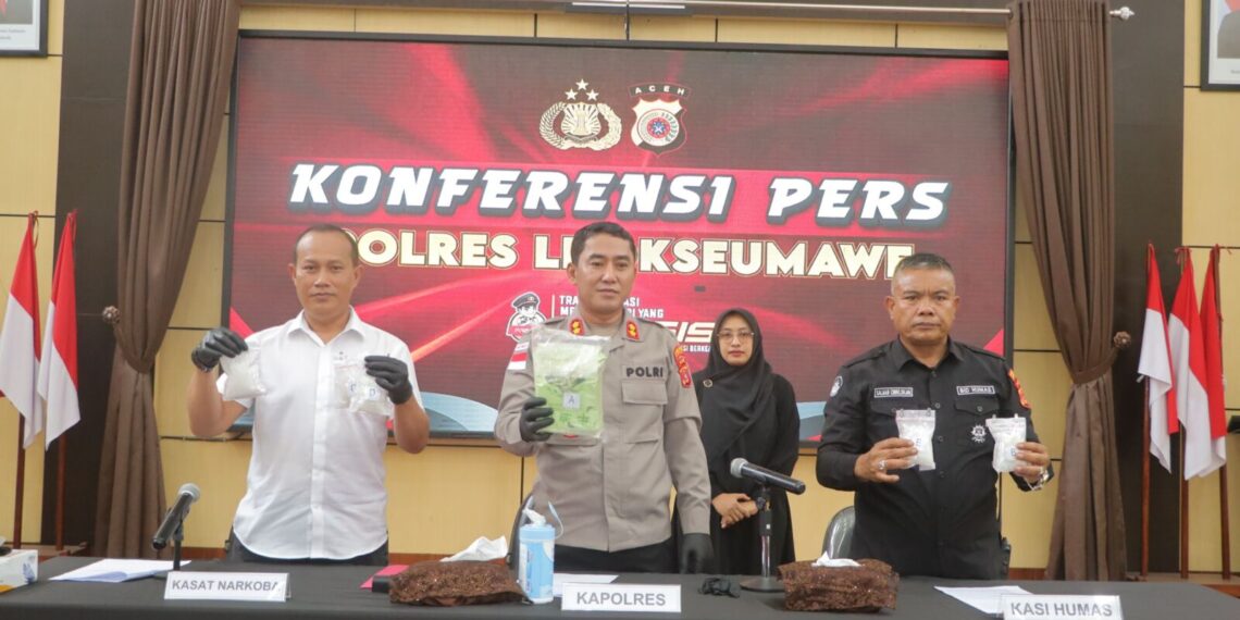 Polres Lhokseumawe Gagalkan Transaksi Sabu 1,5 Kg, Satu Pelaku Ditangkap Tiga DPO
