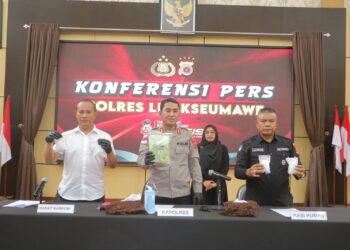 Polres Lhokseumawe Gagalkan Transaksi Sabu 1,5 Kg, Satu Pelaku Ditangkap Tiga DPO