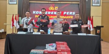 Polres Lhokseumawe Bongkar Peredaran Rokok Ilegal Tanpa Cukai dan Peringatan Kesehatan