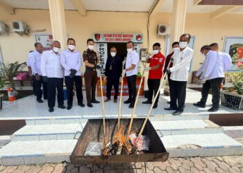 Sat Resnarkoba Polres Lhokseumawe Musnahkan 1,4 Kilogram Sabu dan Puluhan Gram Ganja