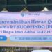 Rayakan Idul Adha 1447 H, PT Sucofindo Unit Pelayanan Lhokseumawe Gelar Penyembelihan Hewan Qurban