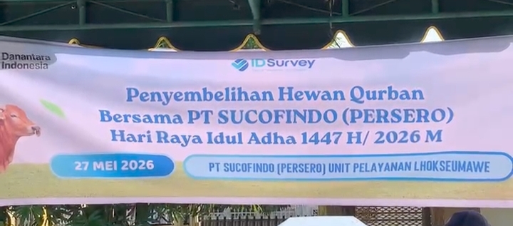 Rayakan Idul Adha 1447 H, PT Sucofindo Unit Pelayanan Lhokseumawe Gelar Penyembelihan Hewan Qurban