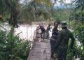 Kodim 0108/Agara Rehabilitasi Jembatan Gantung Penghubung Dua Desa di Kecamatan Ketambe, Aceh Tenggara