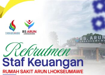 RS Arun Lhokseumawe Buka Lowongan Kerja Staf Keuangan Tahun 2026