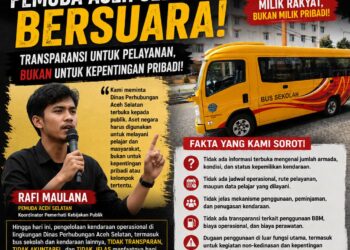 Rafi Maulana Desak Audit Pengelolaan Kendaraan Operasional Dinas Perhubungan Aceh Selatan