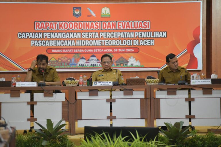 Pascabencana Hidrometeorologi: Gubernur Aceh Minta Kemendagri Prioritaskan Sektor Pertanian dan Infrastruktur