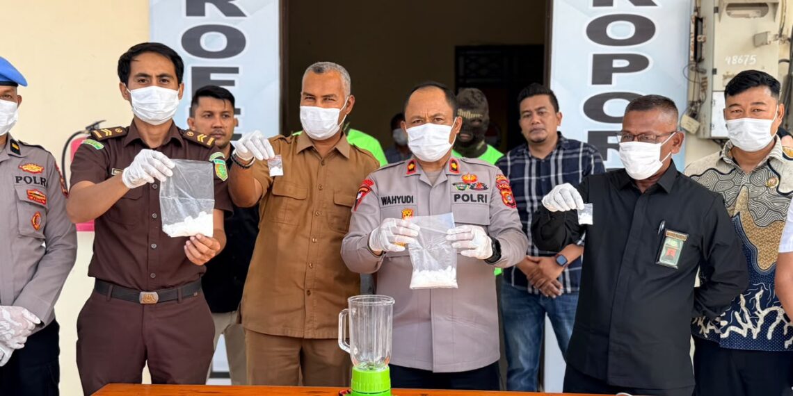 Polres Lhokseumawe Musnahkan 193,32 Gram Sabu Hasil Operasi Narkoba