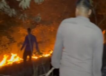 Kebakaran Lahan Kembali Terjadi, Polsek Muara Dua Imbau Warga Tidak Membakar Sampah Sembarangan Saat Musim Kemarau
