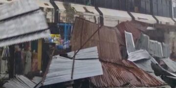 Cuaca Ekstrem Terjang Aceh Utara, Atap Bangunan di Keude Geudong Ambruk