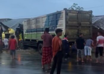Lima Ruko Rusak Berat Diseruduk Truk di Aceh Timur, Kerugian Ditaksir Ratusan Juta Rupiah