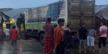 Lima Ruko Rusak Berat Diseruduk Truk di Aceh Timur, Kerugian Ditaksir Ratusan Juta Rupiah