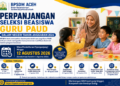 BPSDM Aceh Perpanjang Masa Seleksi Beasiswa Guru PAUD, Ini Jadwal Lengkapnya