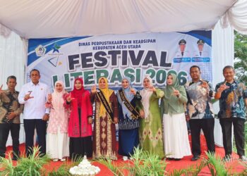Dispersip Aceh Utara Tutup Festival Literasi 2026, Dihadiri Tiga Kepala Daerah Perempuan