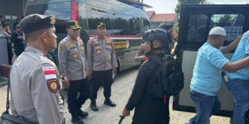 Kawal Ketat Perpindahan 459 Napi ke Lapas Baru Ulee Blang Mane, Kapolres Lhokseumawe Pimpin Langsung Pengamanan Gabungan