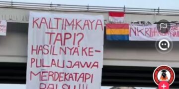 Bendera Borneo Raya dan Spanduk Protes Terbentang di Samarinda, Viral di TikTok