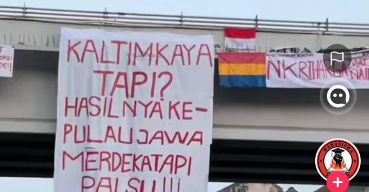 Bendera Borneo Raya dan Spanduk Protes Terbentang di Samarinda, Viral di TikTok