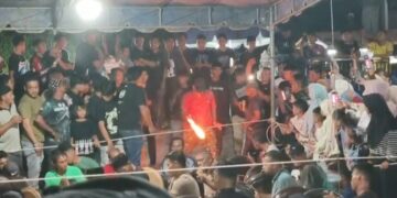 Atraksi Top Saboh dan Rapa’i Hebohkan Warga di Gampong Paloh Batee Lhokseumawe