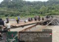 Masyarakat Bintang Pepara Bangun Kembali Jembatan Secara Swadaya dari Donasi
