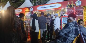 Stand Kecamatan Samudera Jadi Magnet Pengunjung pada Malam Pembukaan Milad Samudera Pasai ke-800