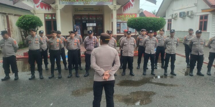 Kapolsek Blang Mangat IPTU Zul Akbar, Ingatkan Personel Fokus Amankan Jalannya Pilchiksung