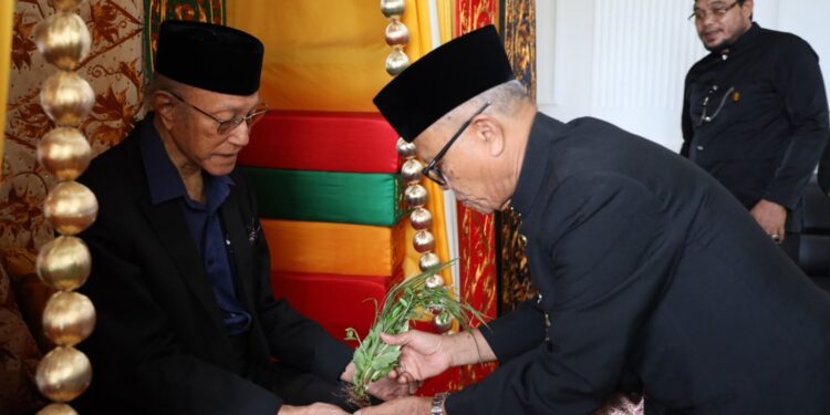 Katibul Wali Sambut Kepulangan Wali Nanggroe dengan Prosesi Peusijuek