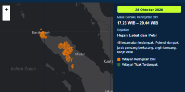 BMKG Keluarkan Peringatan Dini Hujan Lebat dan Petir di Aceh, 46 Kecamatan Berpotensi Terdampak