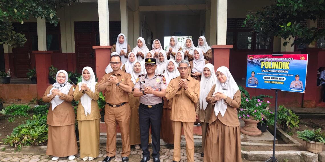 Program 100 Hari Kapolri Suyudi Ario Seto, Polsek Meurah Mulia Pimpin Polisi Peduli Pendidikan di SMPN 3 Meurah Mulia